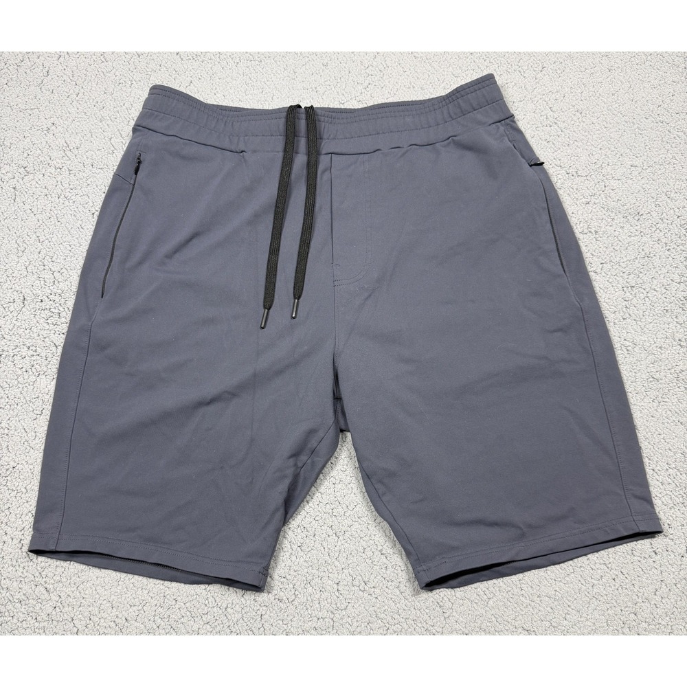 Public Rec Shorts Mens 36 Blue Athletic Nylon Stretch Zip‎ Pockets Drawstring